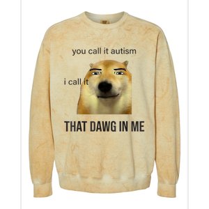 You Call It Autism I Call It That Dawg In Me Colorblast Crewneck Sweatshirt