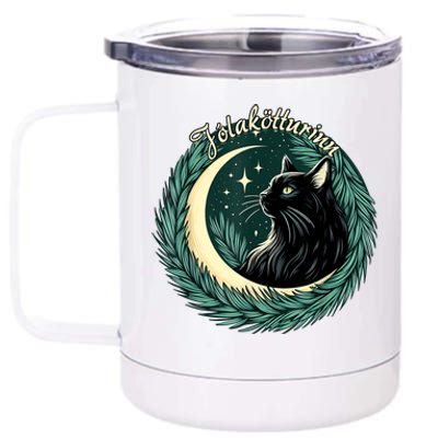 Yule Cat Jolakotturinn Icelandic Christmas Cat Love Feline 12 oz Stainless Steel Tumbler Cup