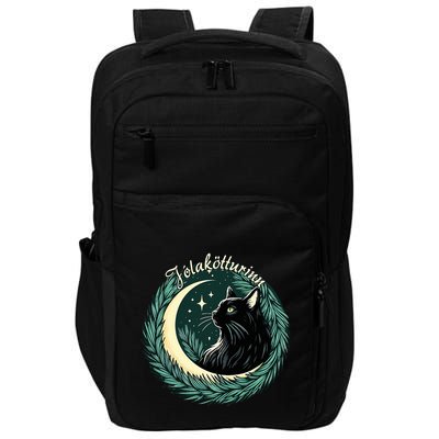 Yule Cat Jolakotturinn Icelandic Christmas Cat Love Feline  Impact Tech Backpack