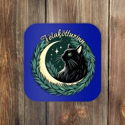 Yule Cat Jolakotturinn Icelandic Christmas Cat Love Feline  Coaster