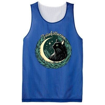 Yule Cat Jolakotturinn Icelandic Christmas Cat Love Feline  Mesh Reversible Basketball Jersey Tank