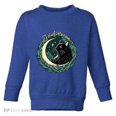 Yule Cat Jolakotturinn Icelandic Christmas Cat Love Feline  Toddler Sweatshirt