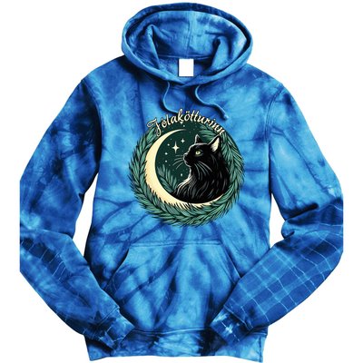 Yule Cat Jolakotturinn Icelandic Christmas Cat Love Feline  Tie Dye Hoodie