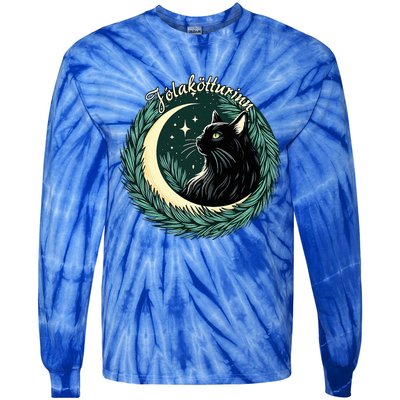 Yule Cat Jolakotturinn Icelandic Christmas Cat Love Feline  Tie-Dye Long Sleeve Shirt