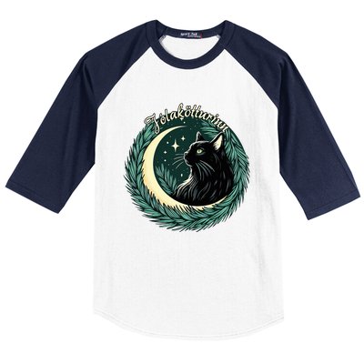 Yule Cat Jolakotturinn Icelandic Christmas Cat Love Feline  Baseball Sleeve Shirt