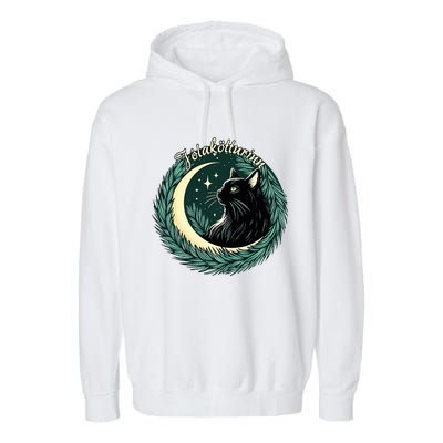 Yule Cat Jolakotturinn Icelandic Christmas Cat Love Feline  Garment-Dyed Fleece Hoodie