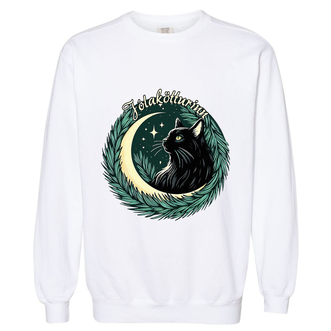 Yule Cat Jolakotturinn Icelandic Christmas Cat Love Feline  Garment-Dyed Sweatshirt