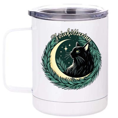 Yule Cat Jolakotturinn Icelandic Christmas Cat Love Feline  12 oz Stainless Steel Tumbler Cup