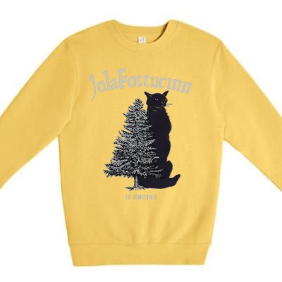 Yule Cat Jolakotturinn Icelandic Christmas Cat Premium Crewneck Sweatshirt