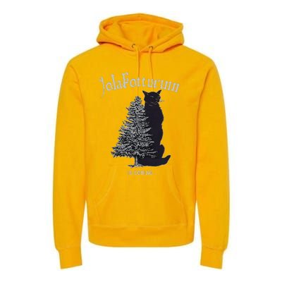 Yule Cat Jolakotturinn Icelandic Christmas Cat Premium Hoodie