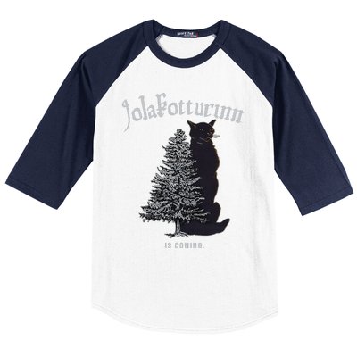 Yule Cat Jolakotturinn Icelandic Christmas Cat Baseball Sleeve Shirt