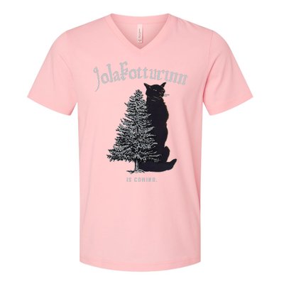 Yule Cat Jolakotturinn Icelandic Christmas Cat V-Neck T-Shirt