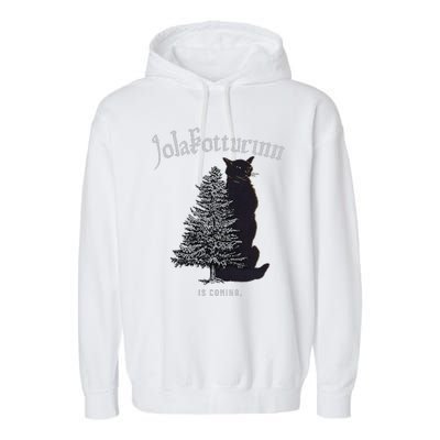 Yule Cat Jolakotturinn Icelandic Christmas Cat Garment-Dyed Fleece Hoodie