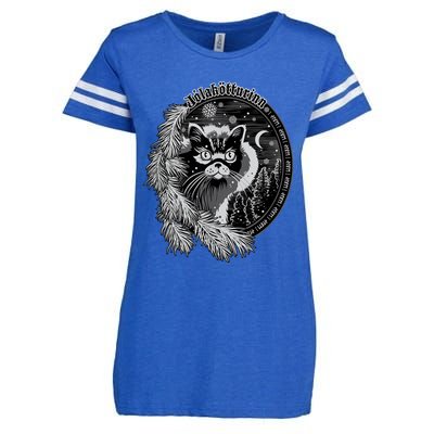 Yule Cat Jolakotturinn Icelandic Christmas Cat Enza Ladies Jersey Football T-Shirt