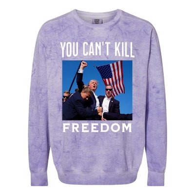 You CanT Kill Freedom Trump Shot Colorblast Crewneck Sweatshirt