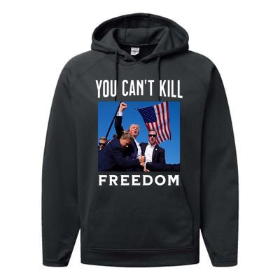 You CanT Kill Freedom Trump Shot Performance Fleece Hoodie