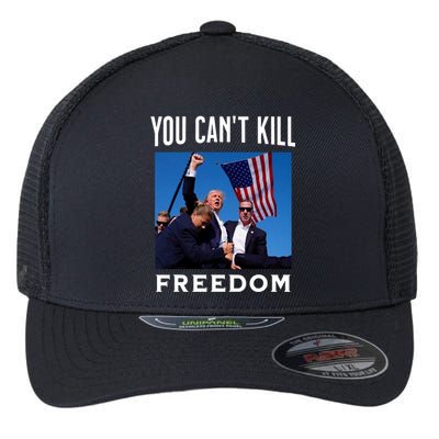 You CanT Kill Freedom Trump Shot Flexfit Unipanel Trucker Cap