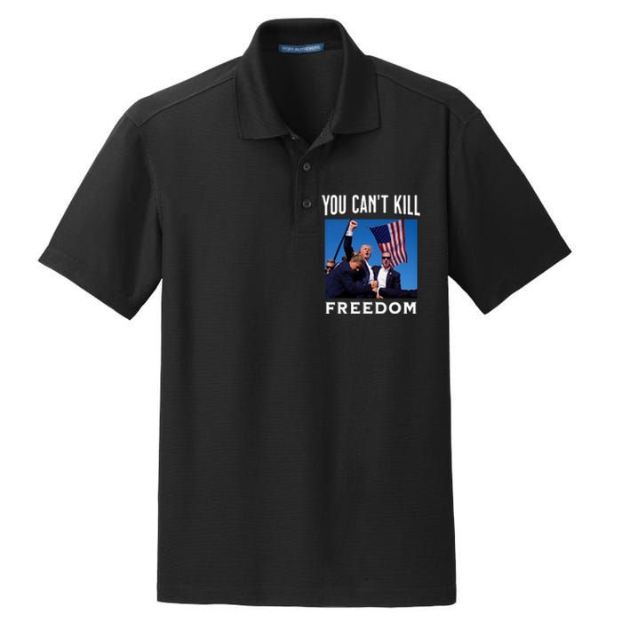 You CanT Kill Freedom Trump Shot Dry Zone Grid Polo