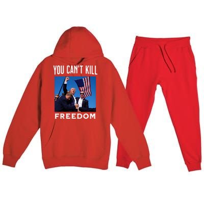 You CanT Kill Freedom Trump Shot Premium Hooded Sweatsuit Set