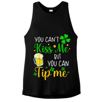 You Can't Kiss Me But You Can Tip Me St Patrick's Day Ladies PosiCharge Tri-Blend Wicking Tank