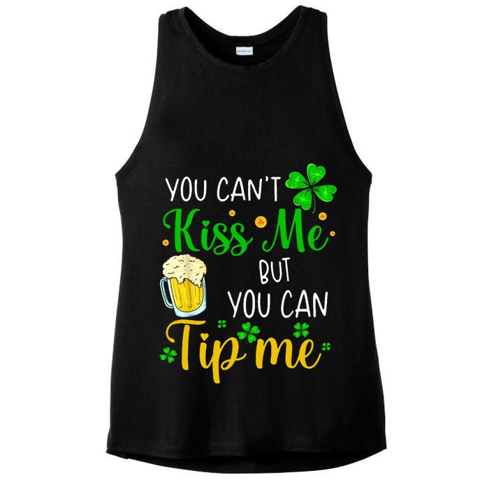 You Can't Kiss Me But You Can Tip Me St Patrick's Day Ladies PosiCharge Tri-Blend Wicking Tank