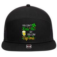 You Can't Kiss Me But You Can Tip Me St Patrick's Day 7 Panel Mesh Trucker Snapback Hat