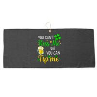 You Can't Kiss Me But You Can Tip Me St Patrick's Day Large Microfiber Waffle Golf Towel