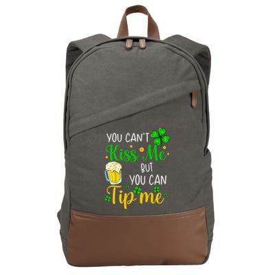 You Can't Kiss Me But You Can Tip Me St Patrick's Day Cotton Canvas Backpack