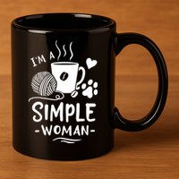 Yarn Crocheting Knitting 11oz C Handle Ceramic Mug