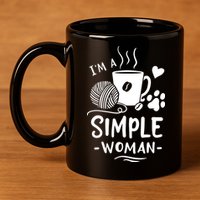 Yarn Crocheting Knitting 11oz C Handle Ceramic Mug