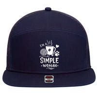 Yarn Crocheting Knitting 7 Panel Mesh Trucker Snapback Hat