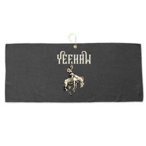 Yeehaw Cowboy Lover Rodeo Western Horse Rider Large Microfiber Waffle Golf Towel