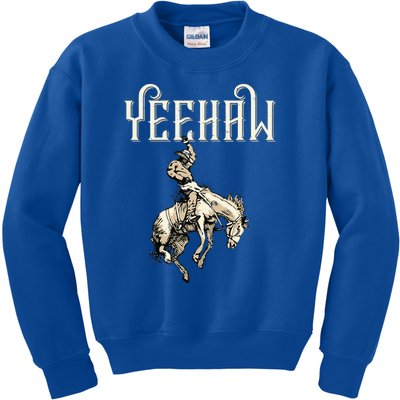 Yeehaw Cowboy Lover Rodeo Western Horse Rider Kids Sweatshirt