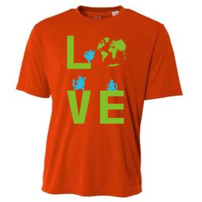 Yoga Cat Loves Earth Day Save Planet Every Day Gift Cooling Performance Crew T-Shirt