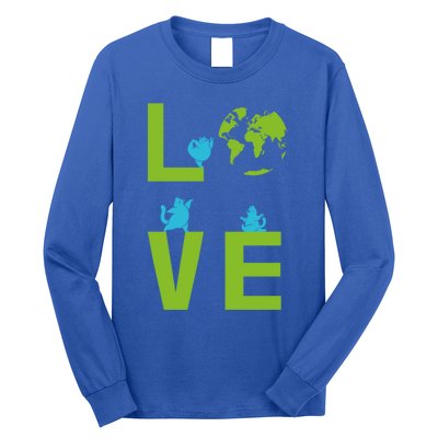 Yoga Cat Loves Earth Day Save Planet Every Day Gift Long Sleeve Shirt