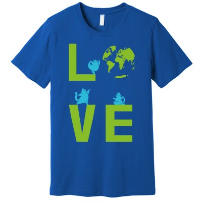 Yoga Cat Loves Earth Day Save Planet Every Day Gift Premium T-Shirt