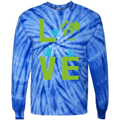 Yoga Cat Loves Earth Day Save Planet Every Day Gift Tie-Dye Long Sleeve Shirt