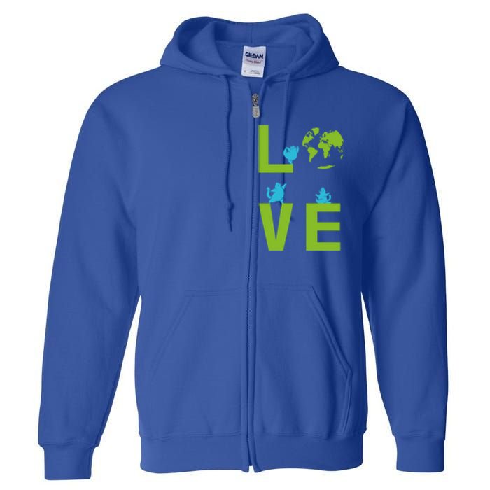 Yoga Cat Loves Earth Day Save Planet Every Day Gift Full Zip Hoodie