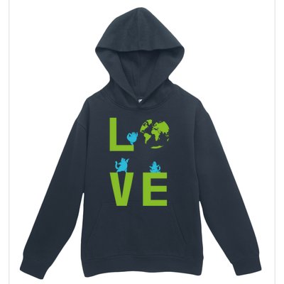 Yoga Cat Loves Earth Day Save Planet Every Day Gift Urban Pullover Hoodie