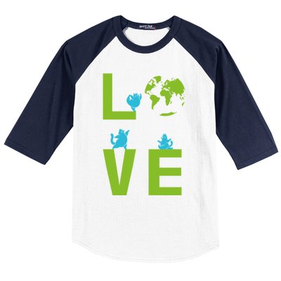 Yoga Cat Loves Earth Day Save Planet Every Day Gift Baseball Sleeve Shirt