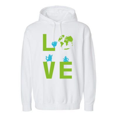 Yoga Cat Loves Earth Day Save Planet Every Day Gift Garment-Dyed Fleece Hoodie