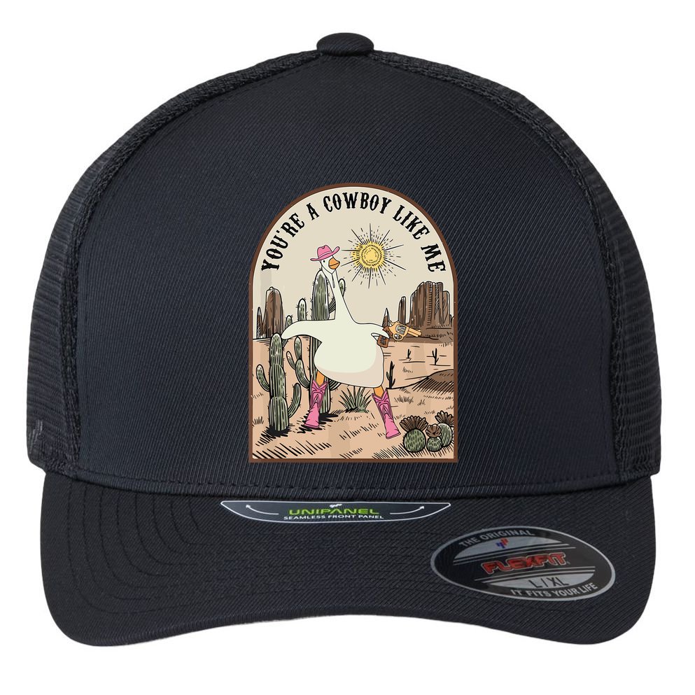 Youre Cowboys Like Me Pink Cowgirl Duck Flexfit Unipanel Trucker Cap