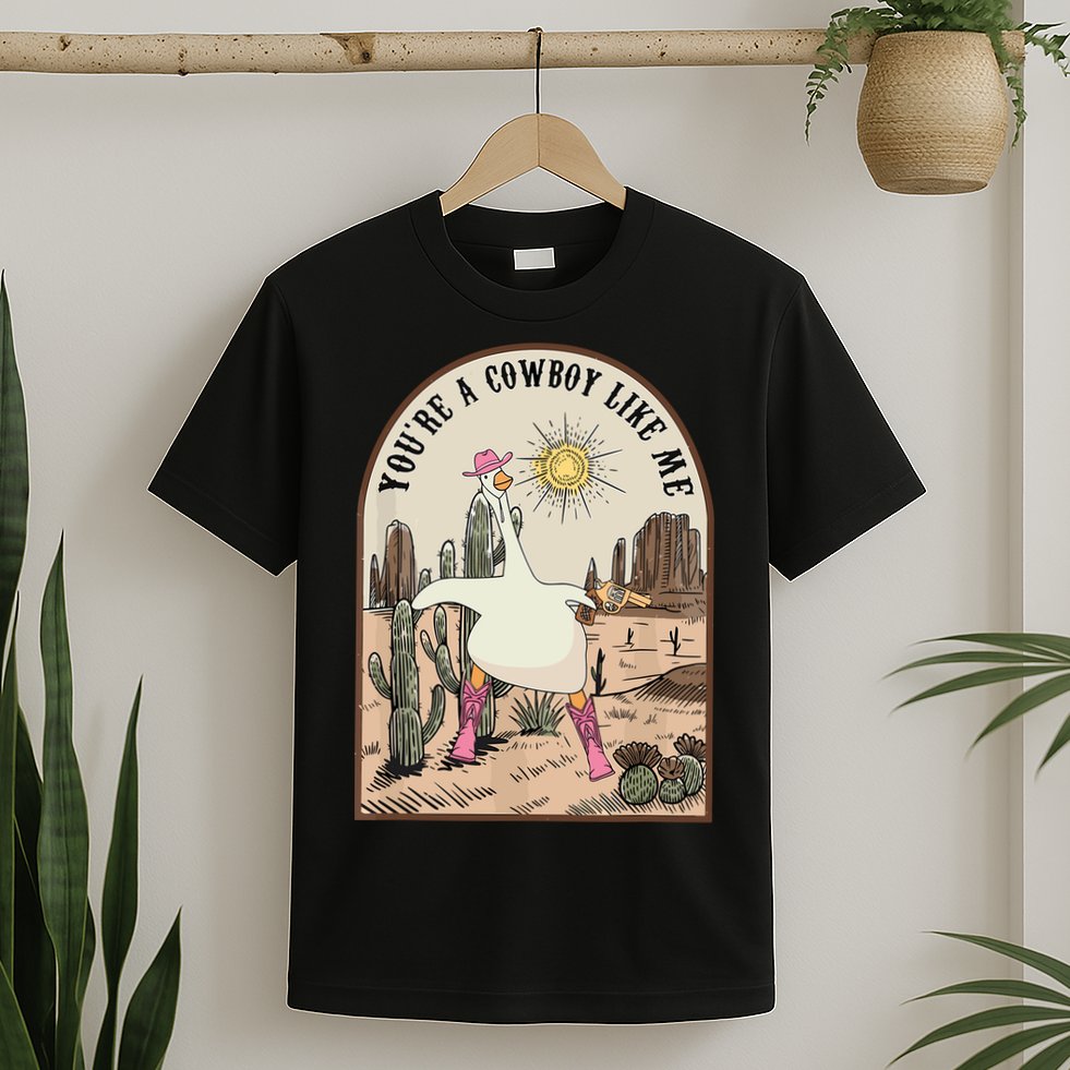 Youre Cowboys Like Me Pink Cowgirl Duck T-Shirt