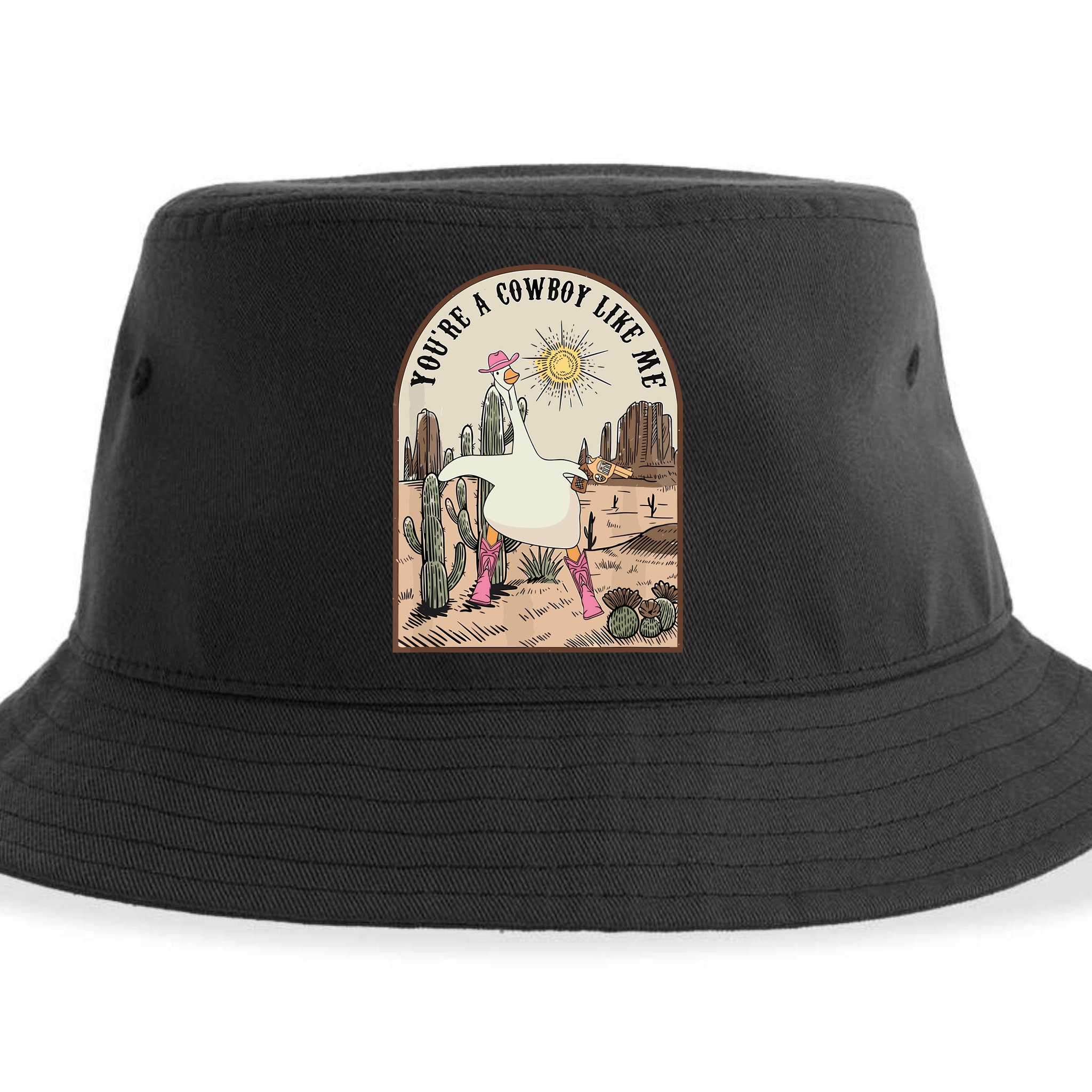 Youre Cowboys Like Me Pink Cowgirl Duck Sustainable Bucket Hat