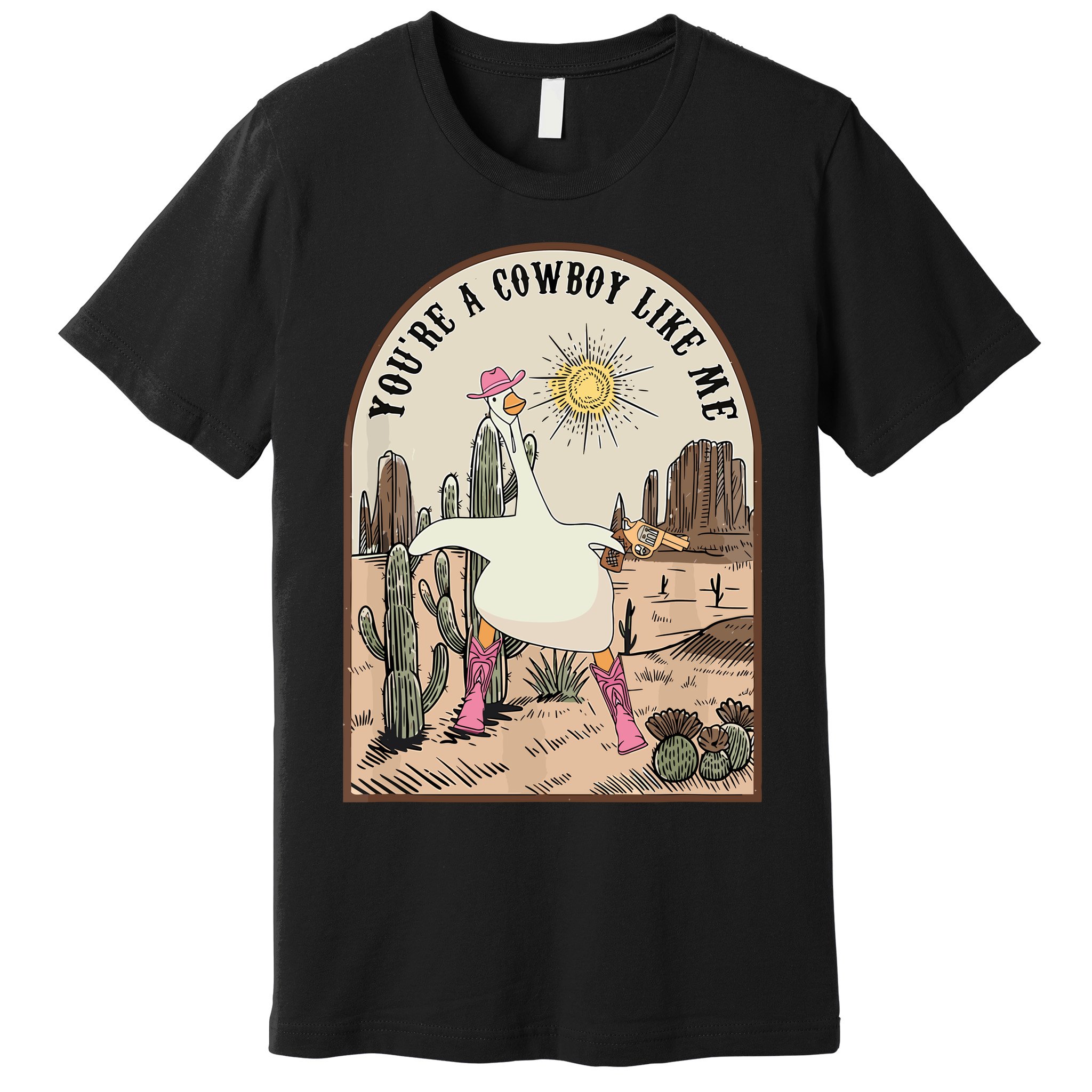 Youre Cowboys Like Me Pink Cowgirl Duck Premium T-Shirt