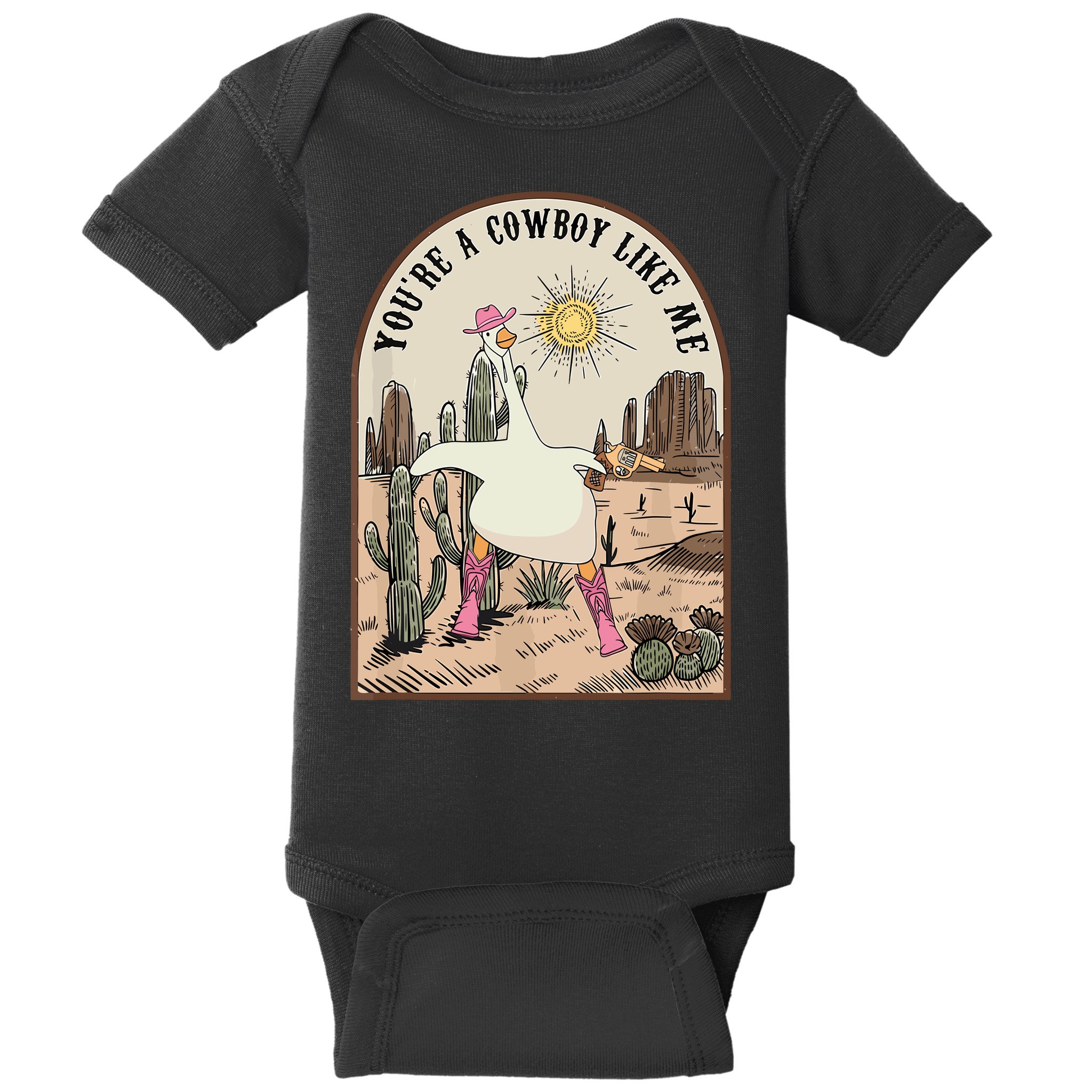 Youre Cowboys Like Me Pink Cowgirl Duck Baby Bodysuit