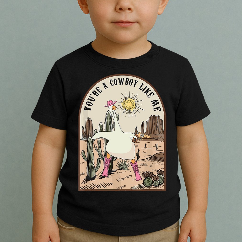 Youre Cowboys Like Me Pink Cowgirl Duck Toddler T-Shirt