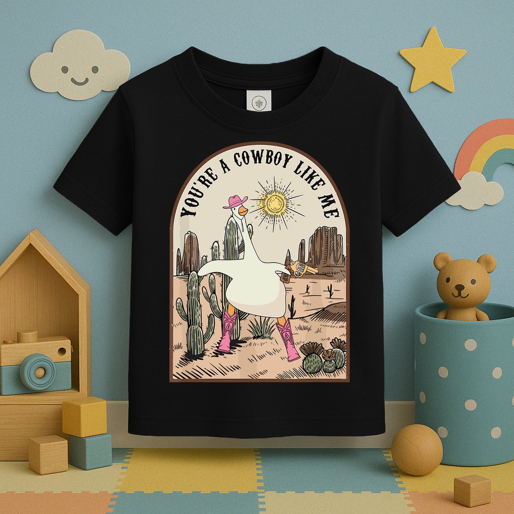 Youre Cowboys Like Me Pink Cowgirl Duck Toddler T-Shirt