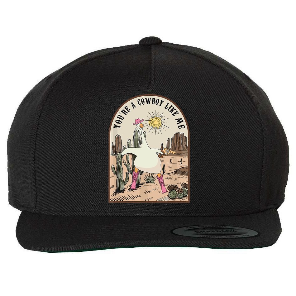 Youre Cowboys Like Me Pink Cowgirl Duck Wool Snapback Cap