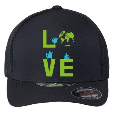 Yoga Cat Loves Earth Day Save Planet Every Day Gift Flexfit Unipanel Trucker Cap